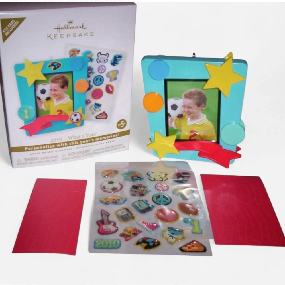 Hallmark Keepsake Ornament 2010 What a Year! Blue Photo Frame